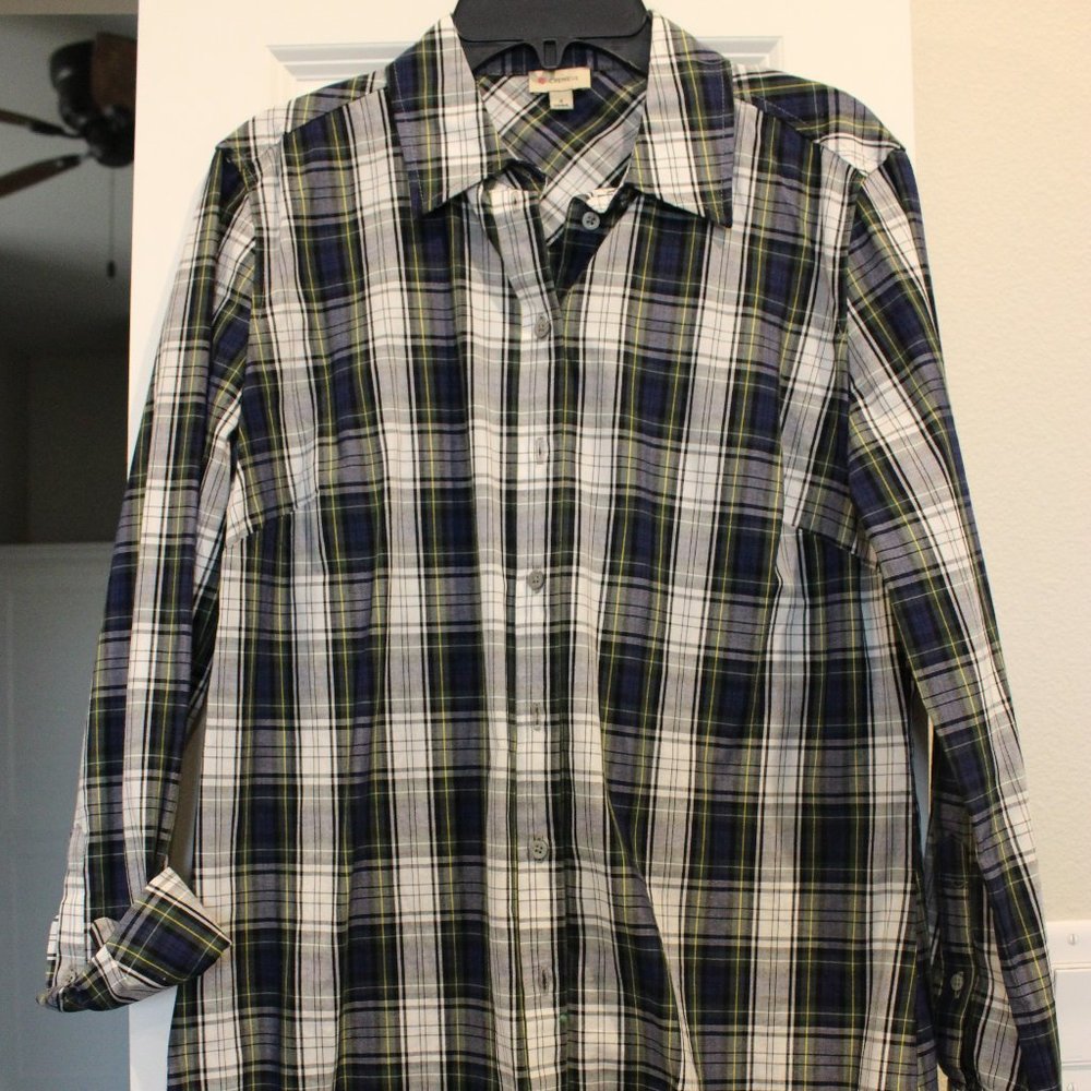 Womens Cremieux Plaid Tailored Shirt